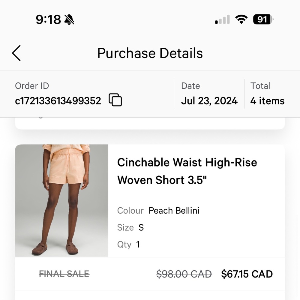 Lululemon cinchable waist high-rise short 3.5”